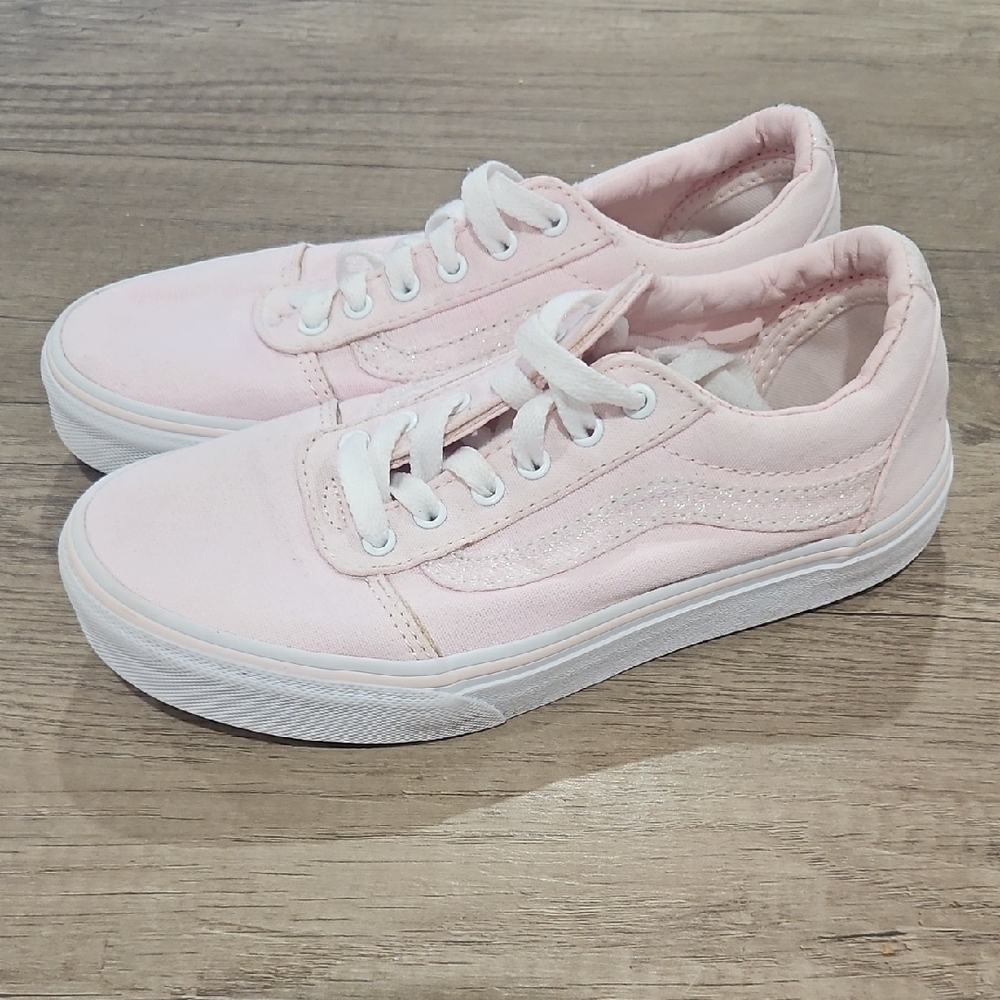 Vans Pink Canvas Sneakers with Glitter size 2